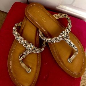 Palms rhinestone braided sandal